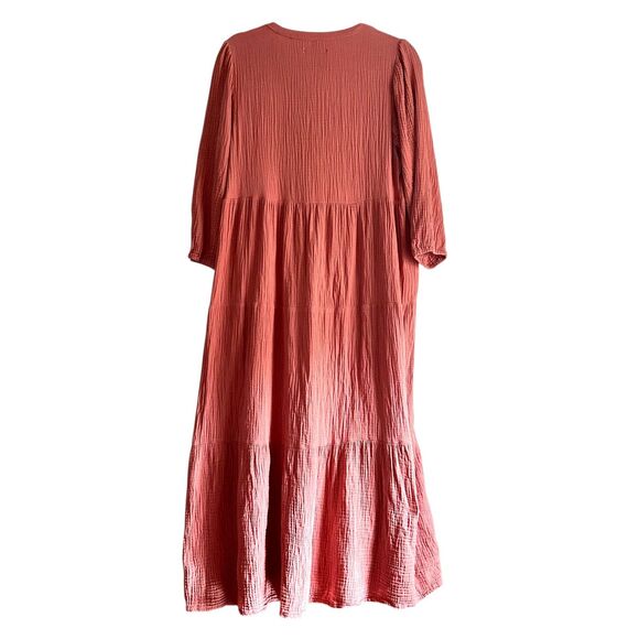 MARINE LAYER Annabella Gauze Tiered Maxi Dress Medium - Picture 3 of 6